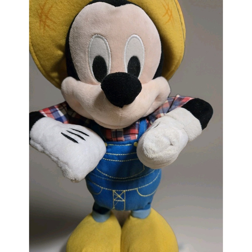 Disney Junior Farmer Mickey Mouse Sings  + Dances ANIMATED Plush Toy 16" - Works - Picture 7 of 9
